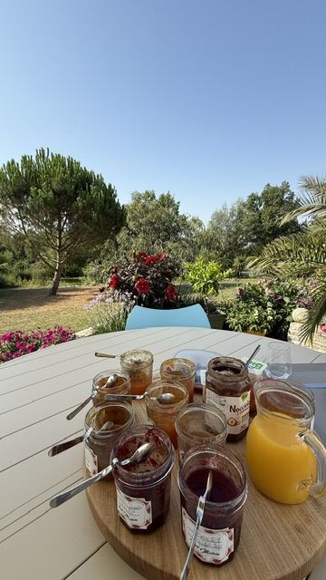 Breakfast with Marc's homemade jams, bed and breakfast in Arthès