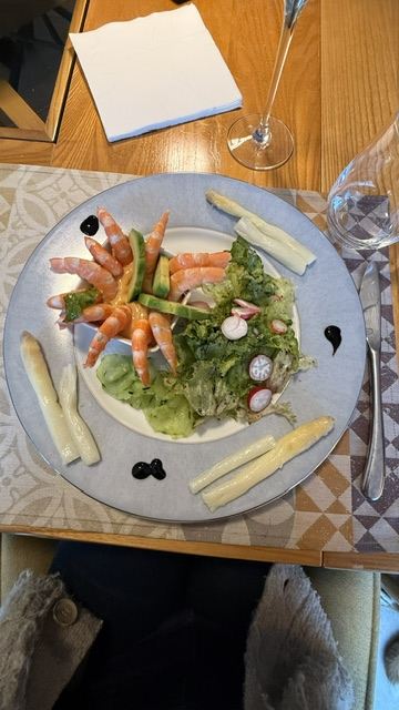 Fresh seasonal starter, host table with local produce near Albi