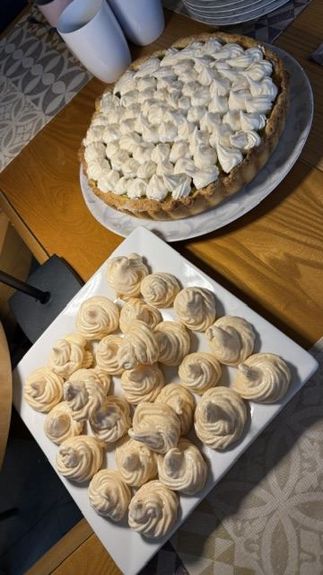 Homemade dessert tart from the host table in Arthès, near Albi